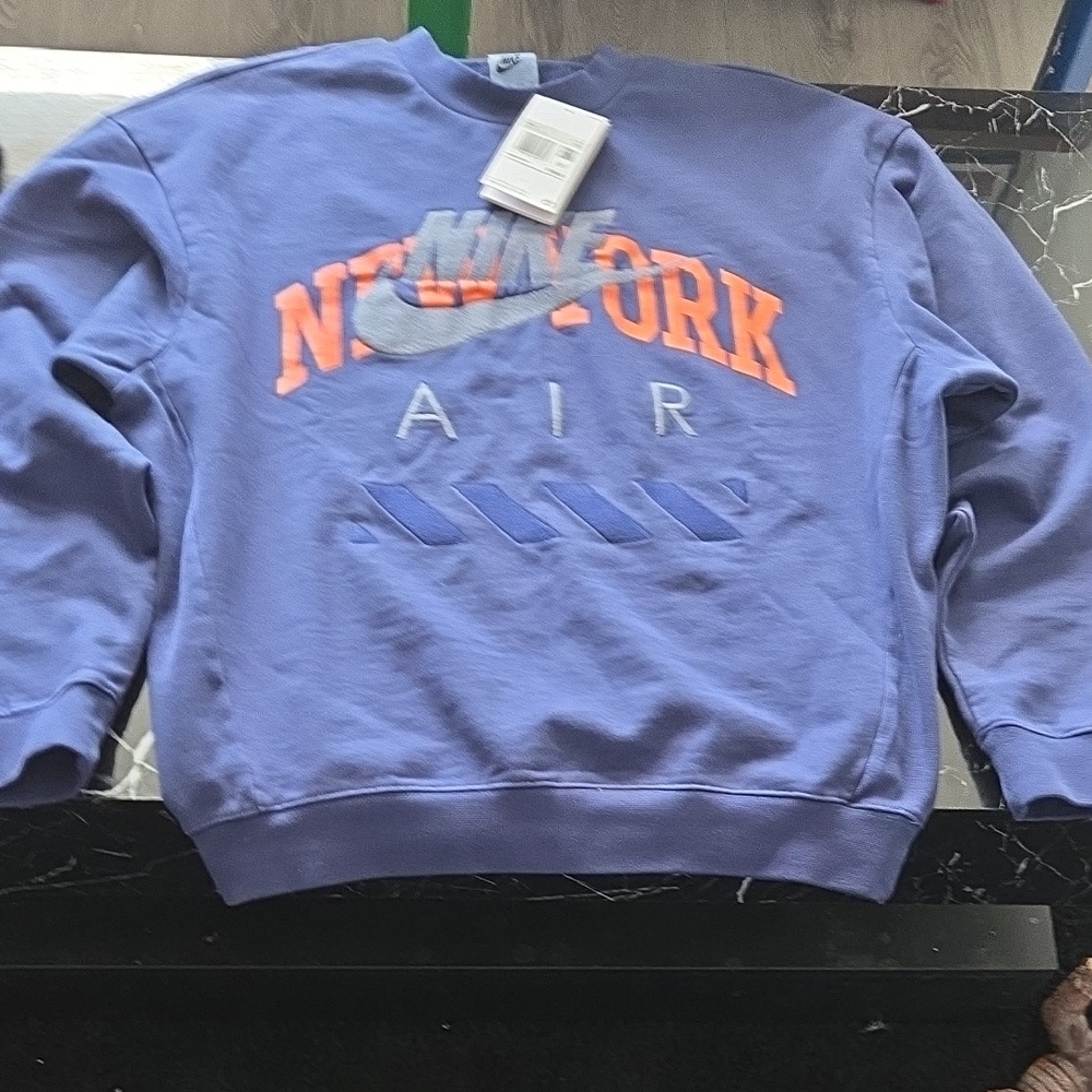 Nike Men's Blue and Orange Sweater